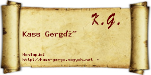 Kass Gergő névjegykártya