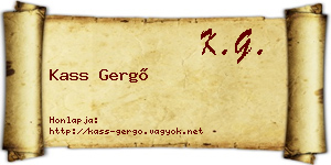 Kass Gergő névjegykártya