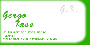 gergo kass business card