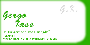 gergo kass business card